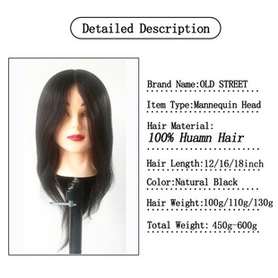Mannequin Head Salon  Real Hair Natural Black Hair Train