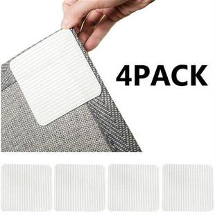 4Pcs Rug Gripper Non Slip Washable Carpet Tape 10*10CM Rug
