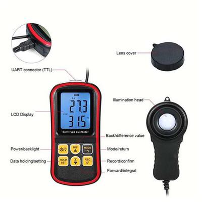 Digital Lux Meter BT Photometer Luxmeter Split Type LCD Hand