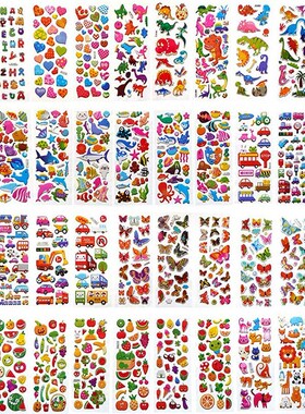 12pcs/pack Randomly cartoon stickers for kids kawaii 3D puf