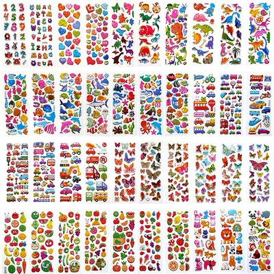 12pcs/pack Randomly cartoon stickers for kids kawaii 3D puf