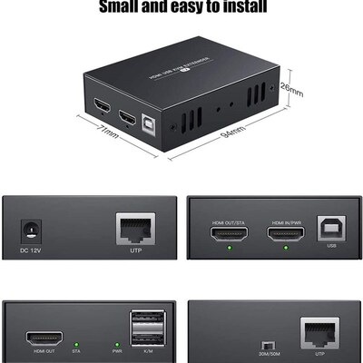 One pair 50 meters HDMI KVM Extender Over cat5e/6 Ethernet c