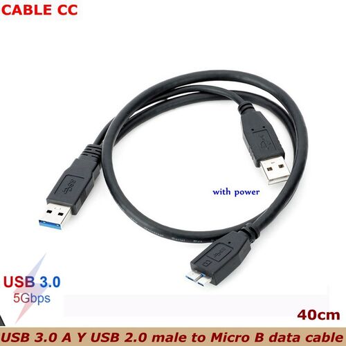 New USB 3.0 A Y USB 2.0 male to Micro B data cable, with po
