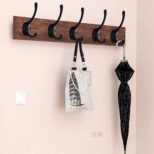 12 Pack Black Coat Hooks Wall Mounted with Retro Double Hook