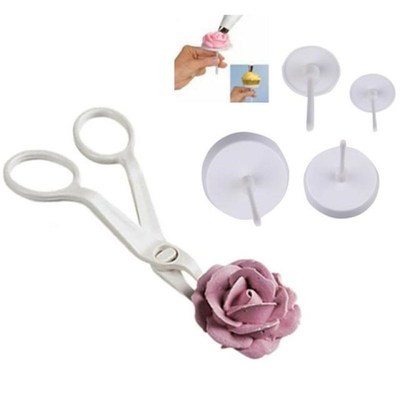 5Pcs/lot Piping Flower Scissors Nail Safety Rose Decor Lifte