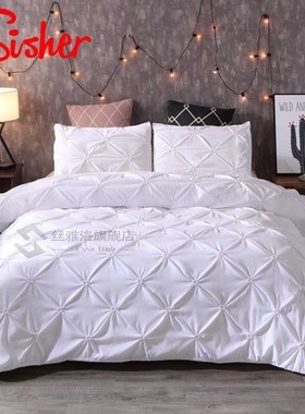 Luxury Classic Black White Duvet Covers Pinch  Pleat Bedding