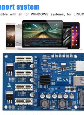 1 Set PCI-E X1 To 4PCI-E X16 Expansion Kit 1 To 4 Port PCI E