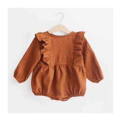 Summer Newborn Baby Girl Clothes Solid Color Baby Rompers Co