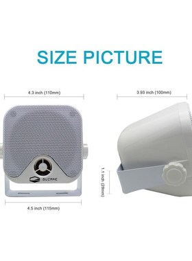 2Pairs 4 inch Marine Waterproof Speakers Boat Outdoor Speake