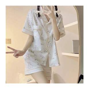 Japan Style Print Pyjamas Women Clothing Sets Summer Plus S