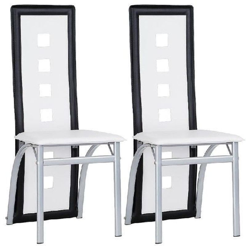 2Pcs/Set Dining Chair, Nordic Style, Modern, Leather, Metal