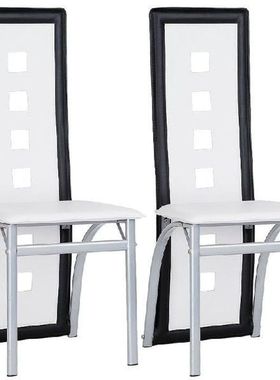 2Pcs/Set Dining Chair, Nordic Style, Modern, Leather, Metal