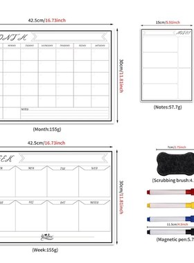Erasable Magnetic White Board Kit Weekly Monthly Schedule Pl