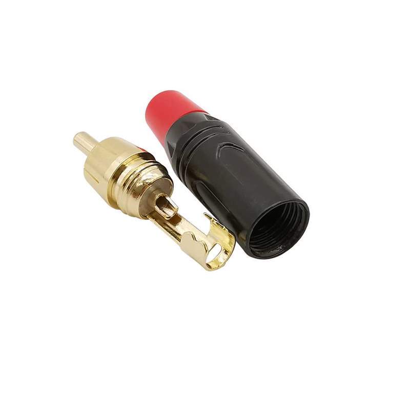 10Pcs Gold Plated RCA Male Plug Connector Pigtail Audio Spea