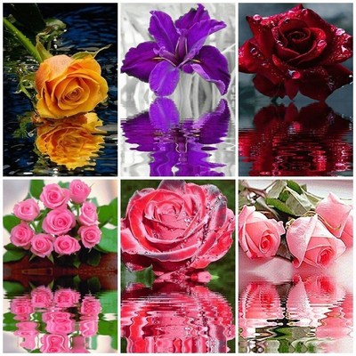 Huacan Diamond Painting Flowers Full Display Diamond Embroi