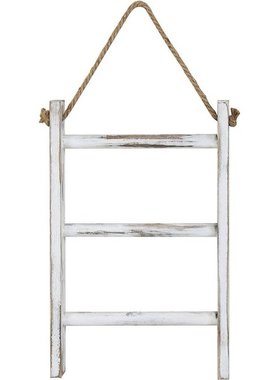 Wall-Hanging Towel Ladder Rustic Whitewashed Wood Countertop