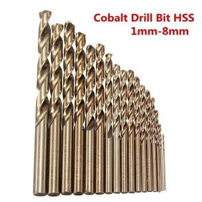 1.0mm to 8.0mm Professional Drill Bits HSS-Co Cobalt Various