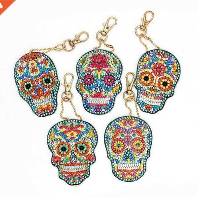 5PCS Handmade Keychain  Diamond Painting Skeleton Key Ch