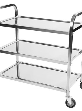 Carro grande de acero inoxidable de 3 niveles con herramient