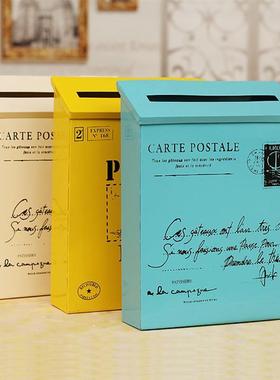 1pc Retro Tin Mailbox Iron t Box Vinatge Metal Mailbox Wall