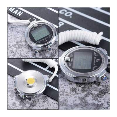 YS Stopwatch Metal Stopwatch Timer with Backlit Multi Lap Me