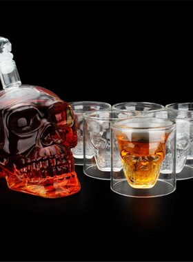 1 Set Glass Skull Head Cup Vodka Whiskey Wine Tea Drinking B