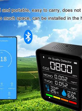 5 in1 Air Monitor with Bluetooth-compatible CO2 Meter Carbon