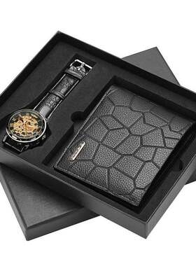 Men Luxury Watch Gifts Set For Wallet Quartz Wristwatch2pcs