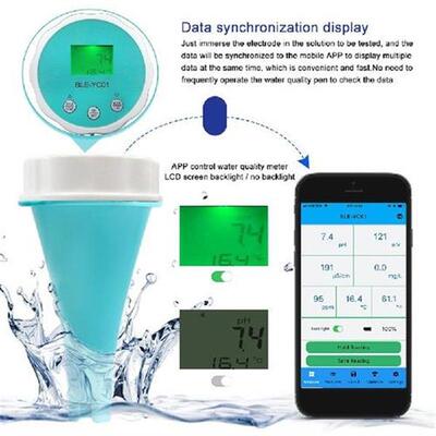 Nwe 6-in-1 Residual Chlorine Monitor Backlit LCD Display