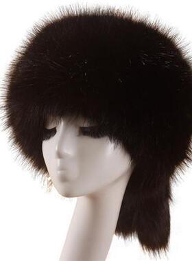 Winter Faux Fox Fur Warm Hats With Tails Women Thicken