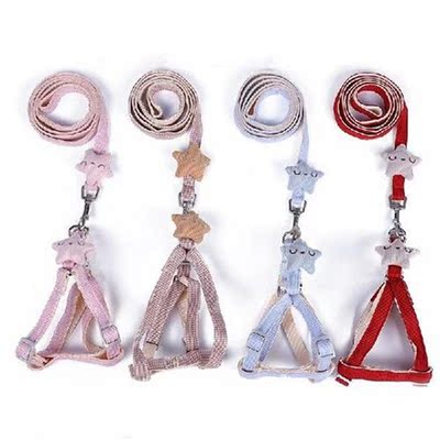 Dog Leash and Collar Set Cute Starfish Puppy Kitten Harness
