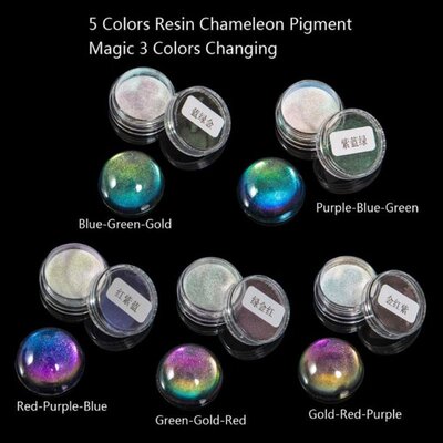 5 Color Magic Resin Chameleons Pigment Mirror Rainbow Pearl