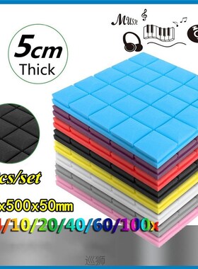 5Pcs Ticken Acoustic Foam Panel Sound Treatment Stop Noise A