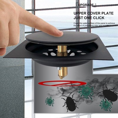 Black Drains Pop Up Foot Floor Drain Bathroom Shower Waste G