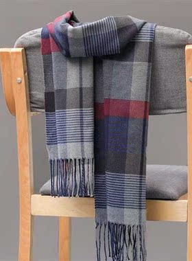 190*35cm Men girls neckwear cashmere check children scarf in
