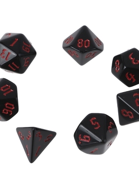 7 Pcs Resin Polyhedral Dices Numbers for DND RPG MTG Dials