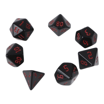 7 Pcs Resin Polyhedral Dices Numbers for DND RPG MTG Dials