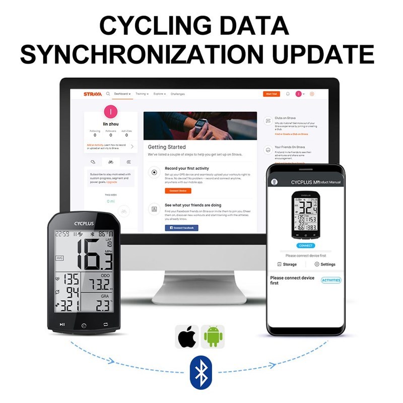 M1 Cycling GPS Bicycle Speedometer Bike Computer Bluetooth 4
