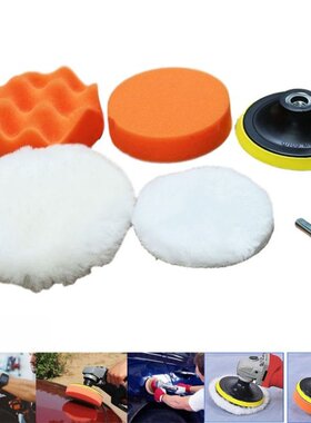 6PCS 5 Inch Sponge Car Polisher Waxing Pads Buffing Kit For