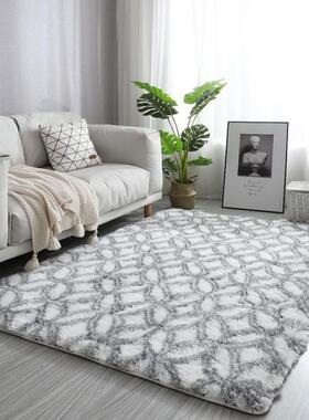 Large Bedroom Living Room Gray Square Soft Plush Fabric Fluf