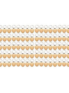 100Pcs Blank Heart Wooden Key Chain DIY Promotion Keychain K