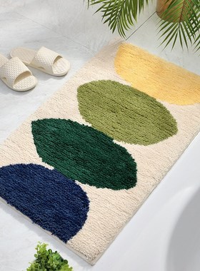 Flocking plush bath mat absorbent non-slip bathroom mats fur