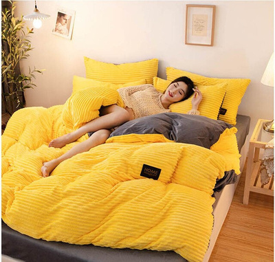 WOSTAR Solid flannel quilt cover winter warm single double q