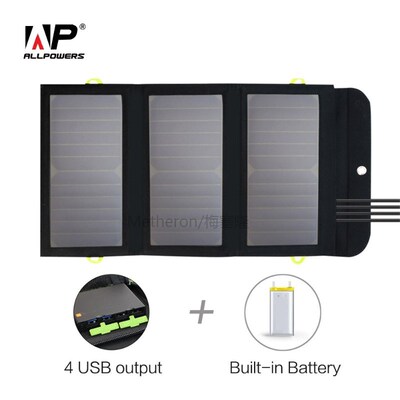 solar charger 5V 21W built-in 10000mAh battery portable sola