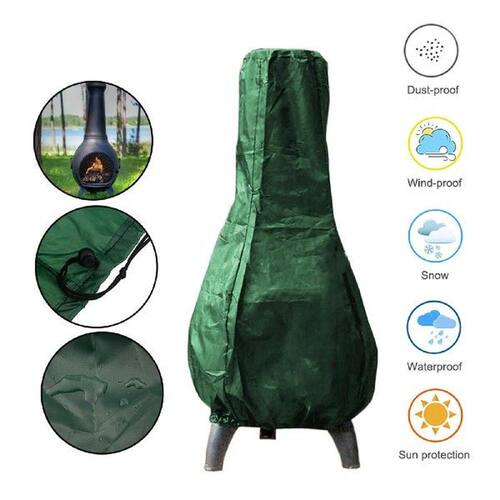 Chiminea Fire Pit Protective Cover Round Outdoor Garden
