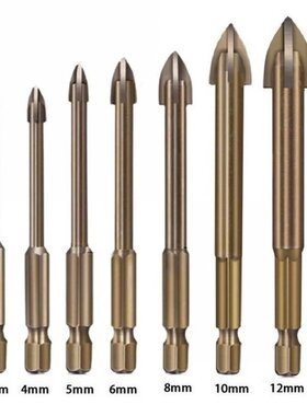 7Pcs 3-12mm Tile Drill Bits Set Cross Hex Shank Glass Drilli
