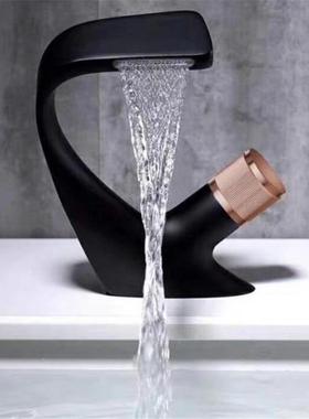 Black Faucet Bathroom Sink Faucets Hot Cold Water Mixer Cran