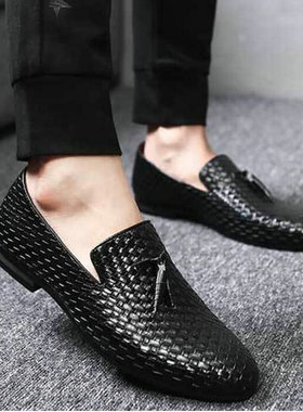 Men Weave Driving Moccasins Comfortable Slip on Loafer Shoes