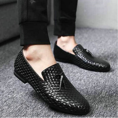 Men Weave Driving Moccasins Comfortable Slip on Loafer Shoes