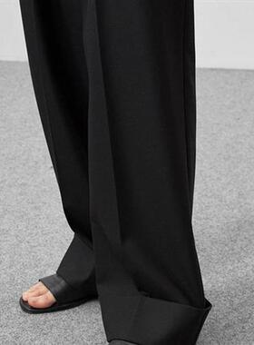 Mnealways 18 Spring Summer Black Ladies Office Trousers Wome